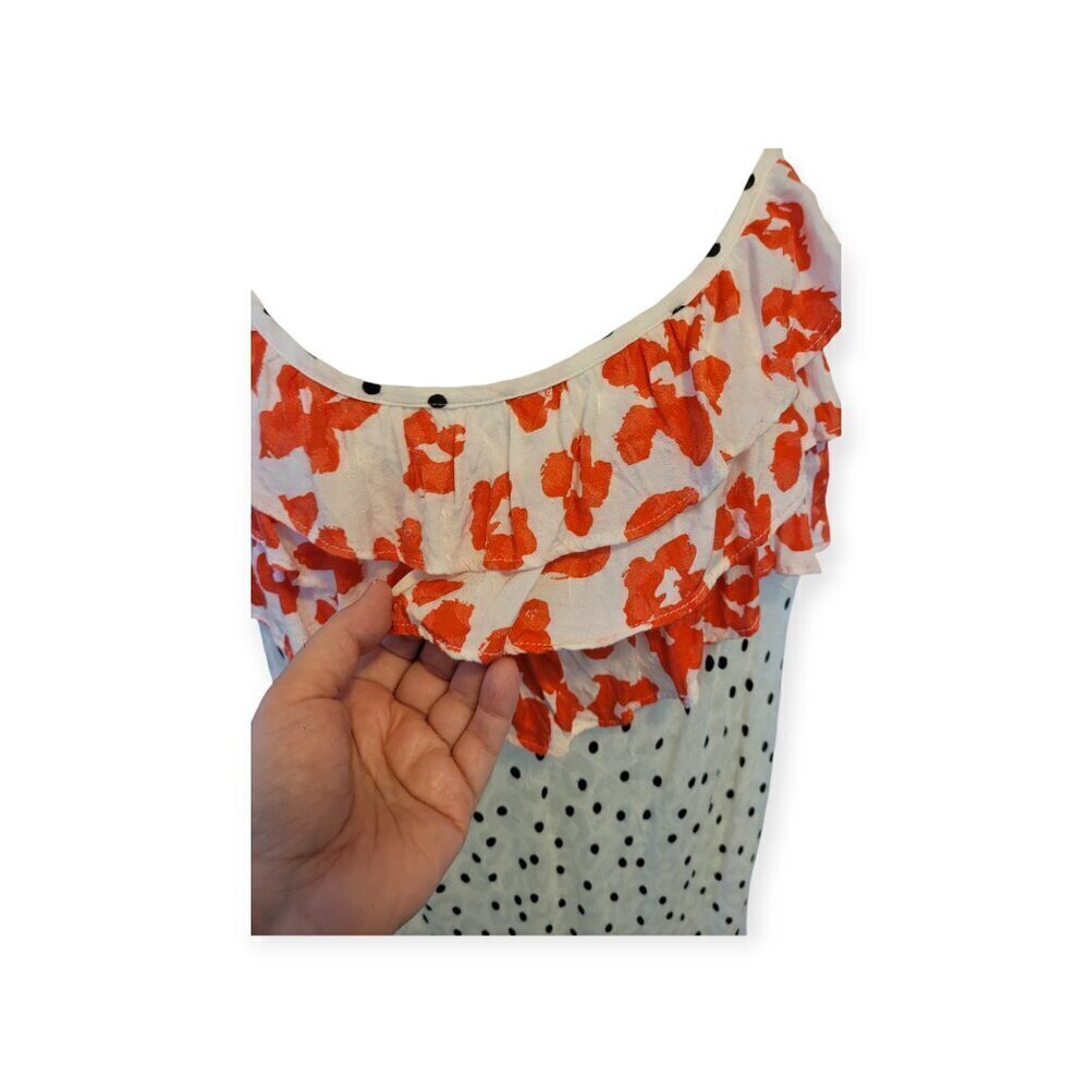 RIXO x Target 1X White Red Polka Dot Ruffle Slip Dress Summer Brunch Wedding 🌺 - Picture 7 of 12